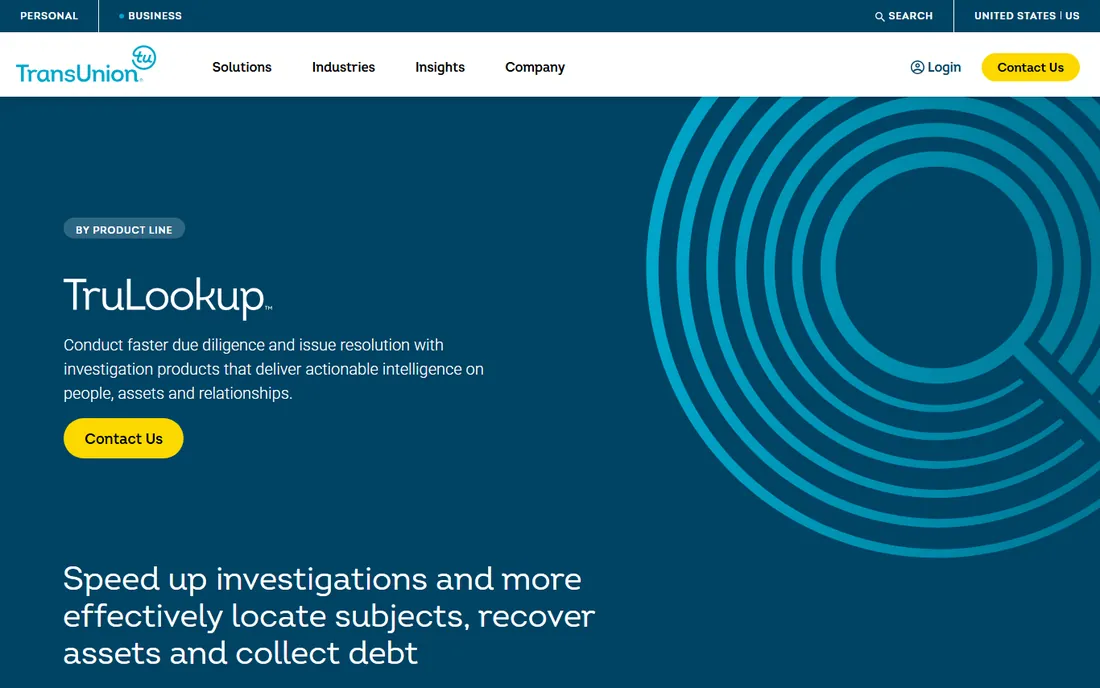 TransUnion TLOxp homepage