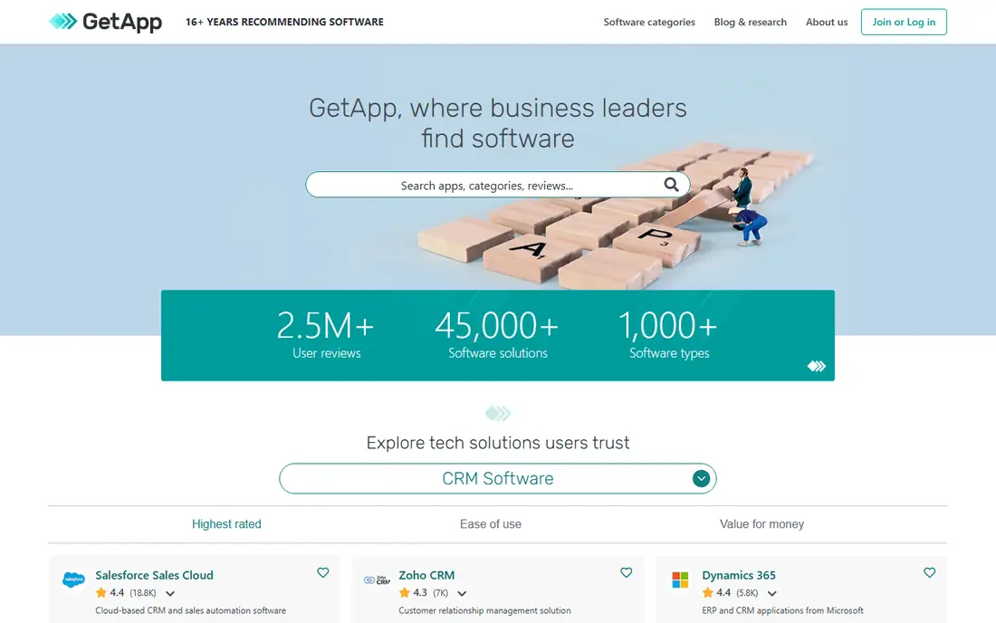 GetApp homepage