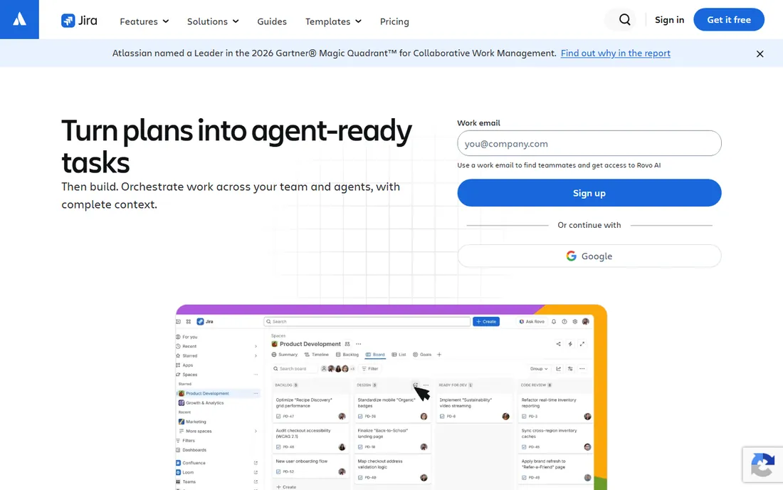 Jira homepage
