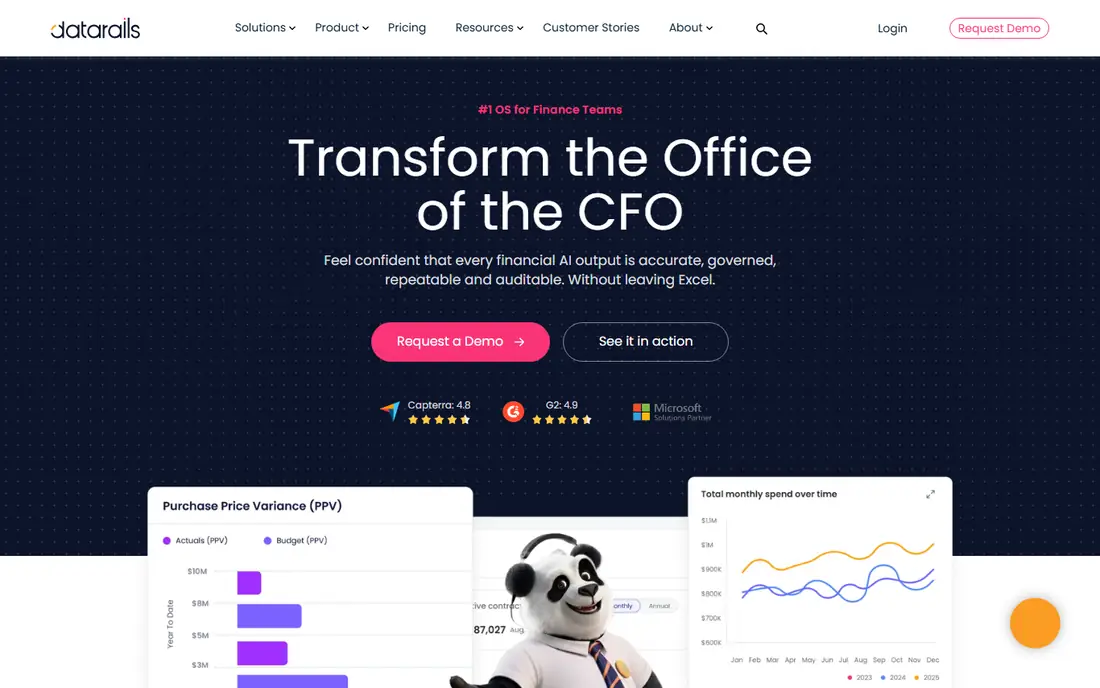 Datarails homepage