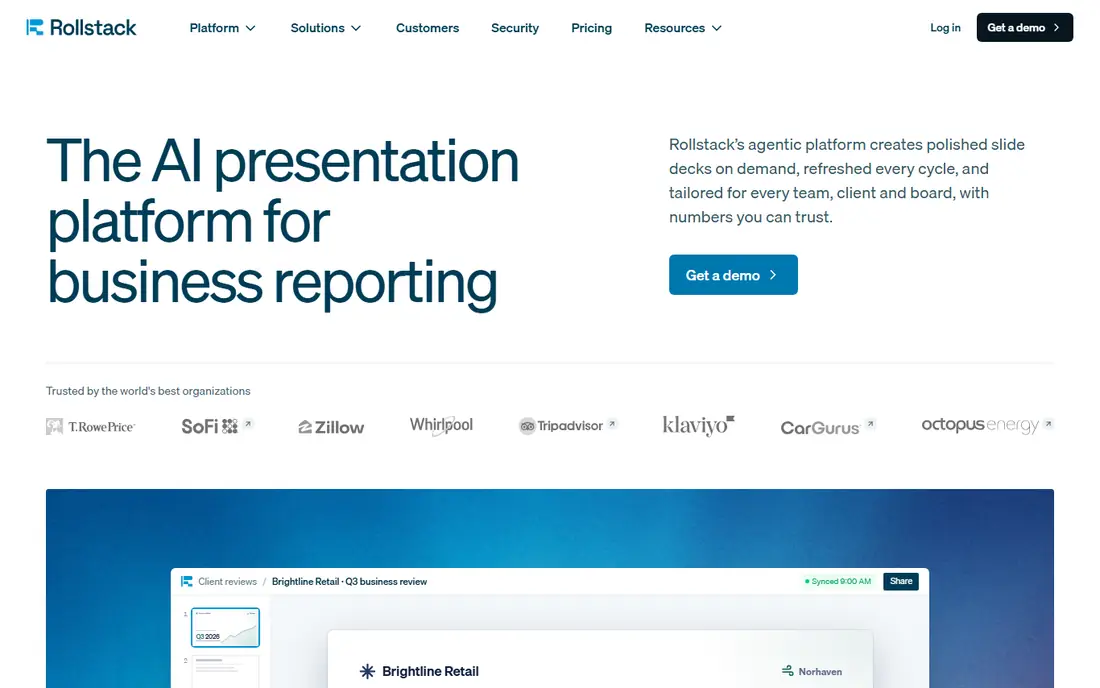 Rollstack homepage