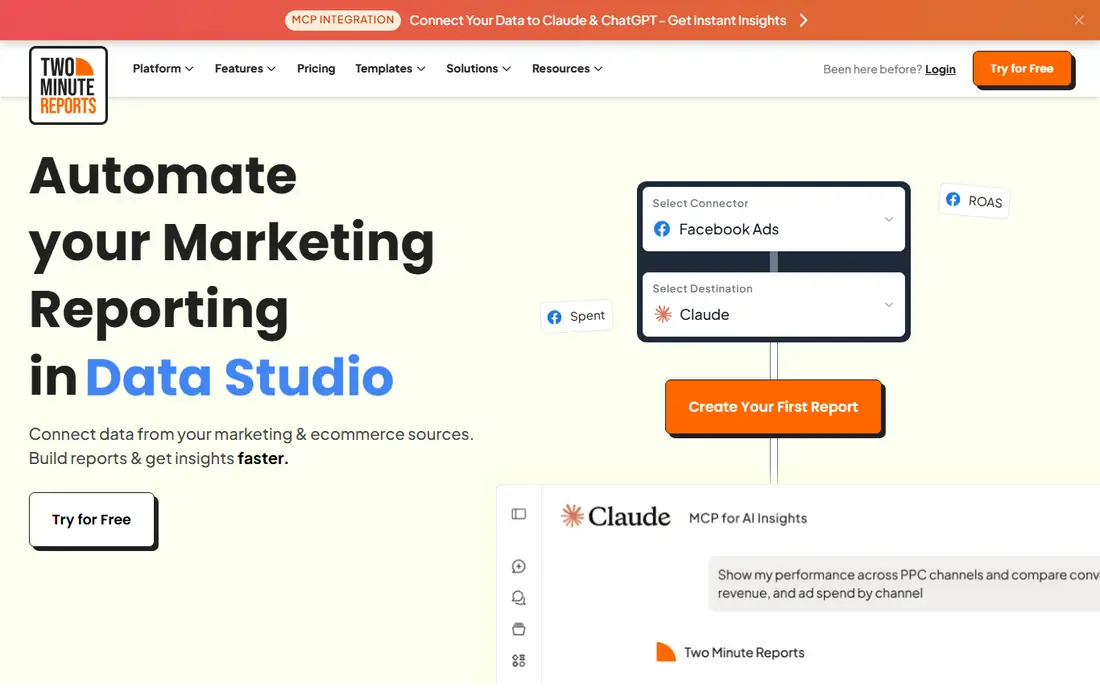 Two Minute Reports homepage
