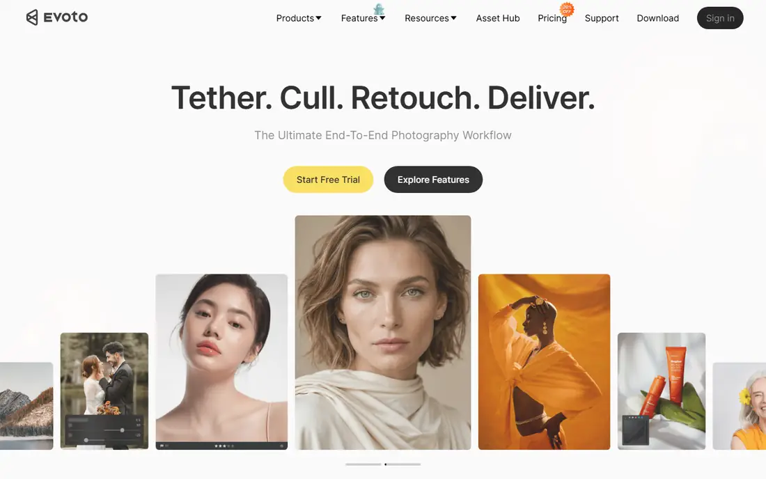 Evoto homepage