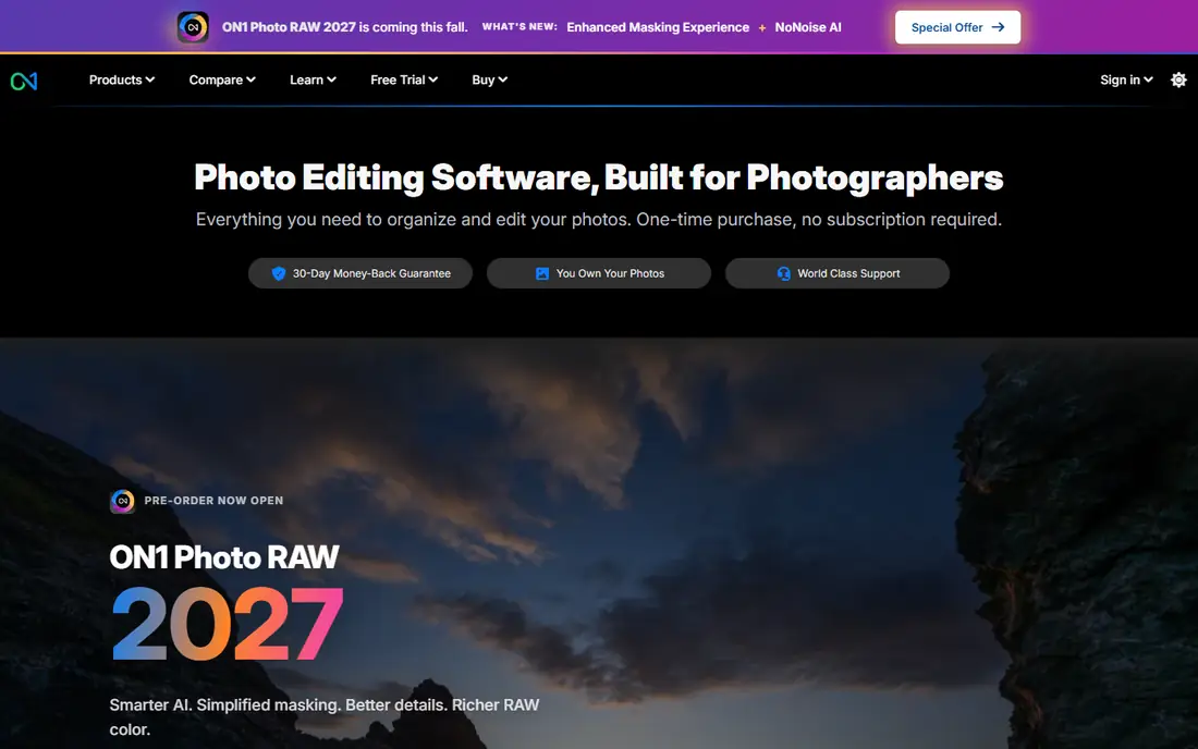 ON1 Photo RAW homepage