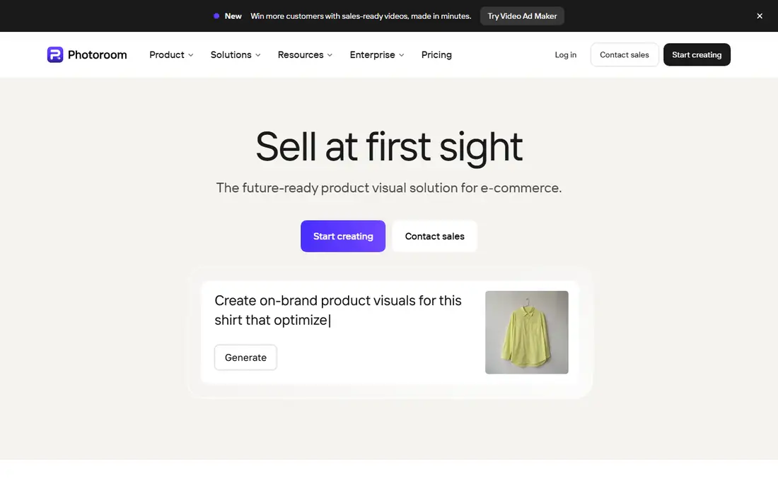 Photoroom homepage