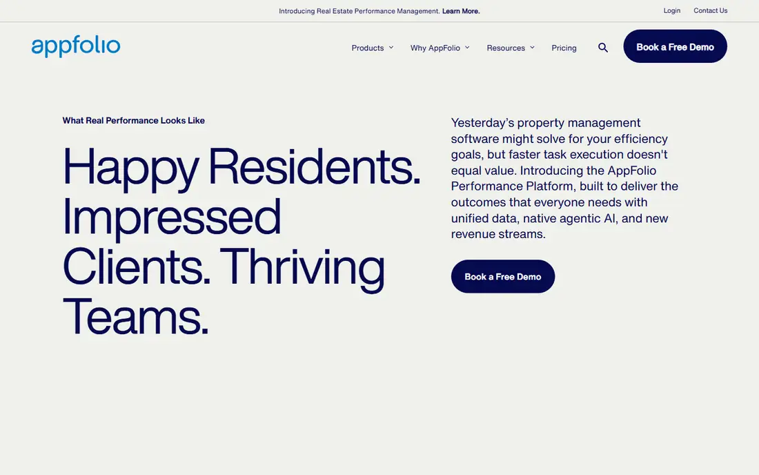 AppFolio homepage