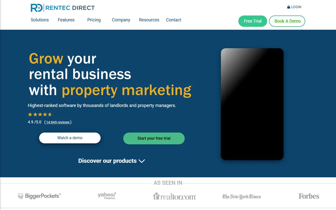 Rentec Direct homepage