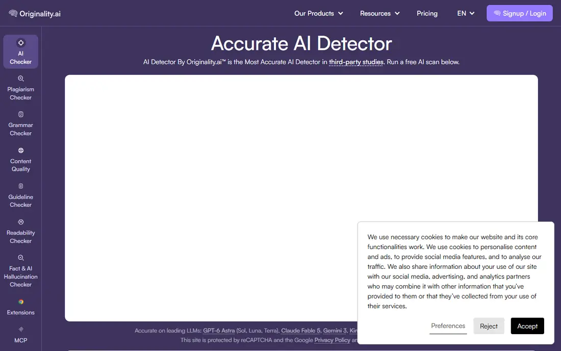 Originality.ai homepage