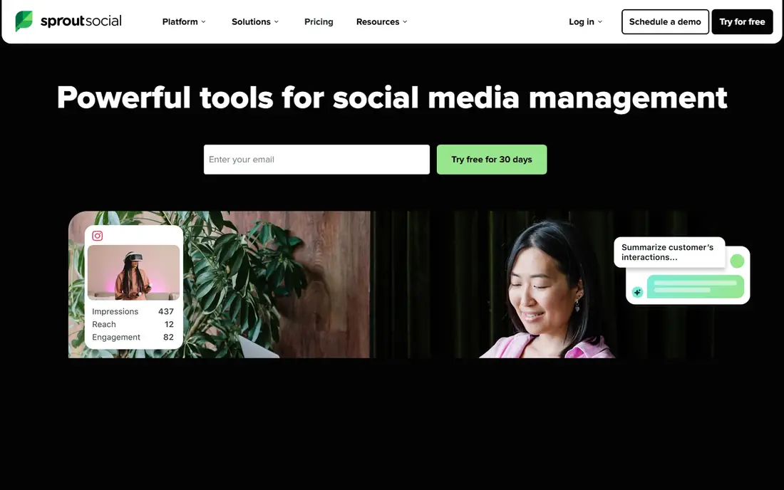 Sprout Social homepage
