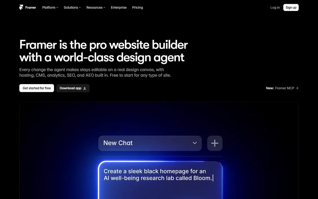Framer homepage