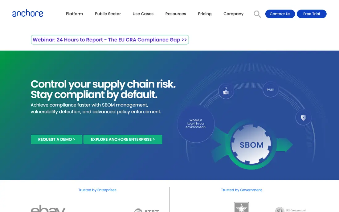 Anchore homepage