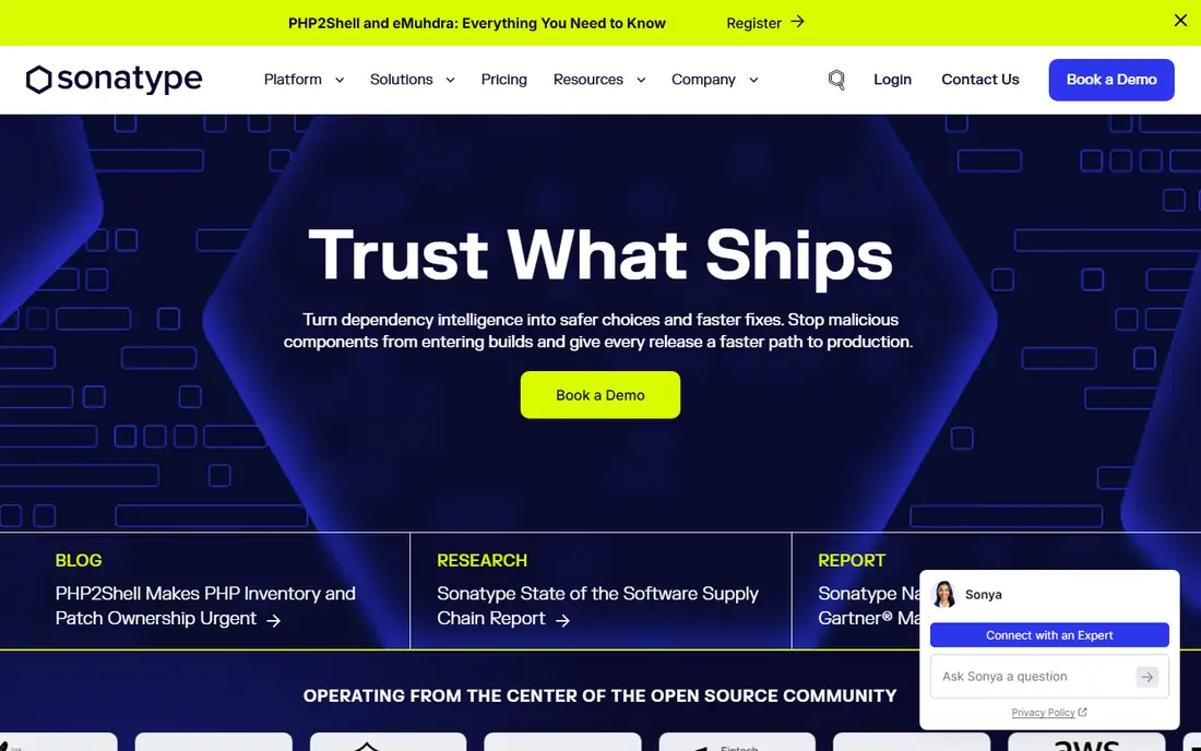 Sonatype homepage