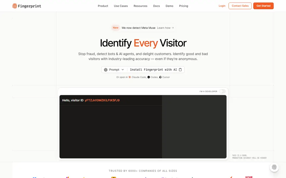 Fingerprint homepage