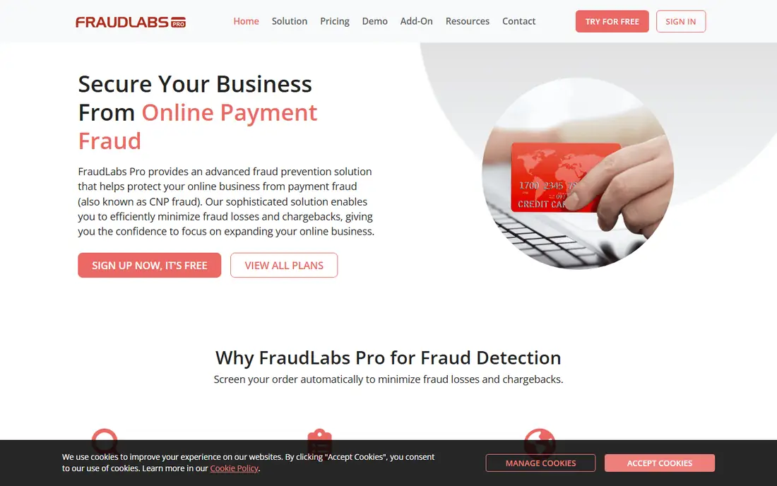 FraudLabs Pro homepage