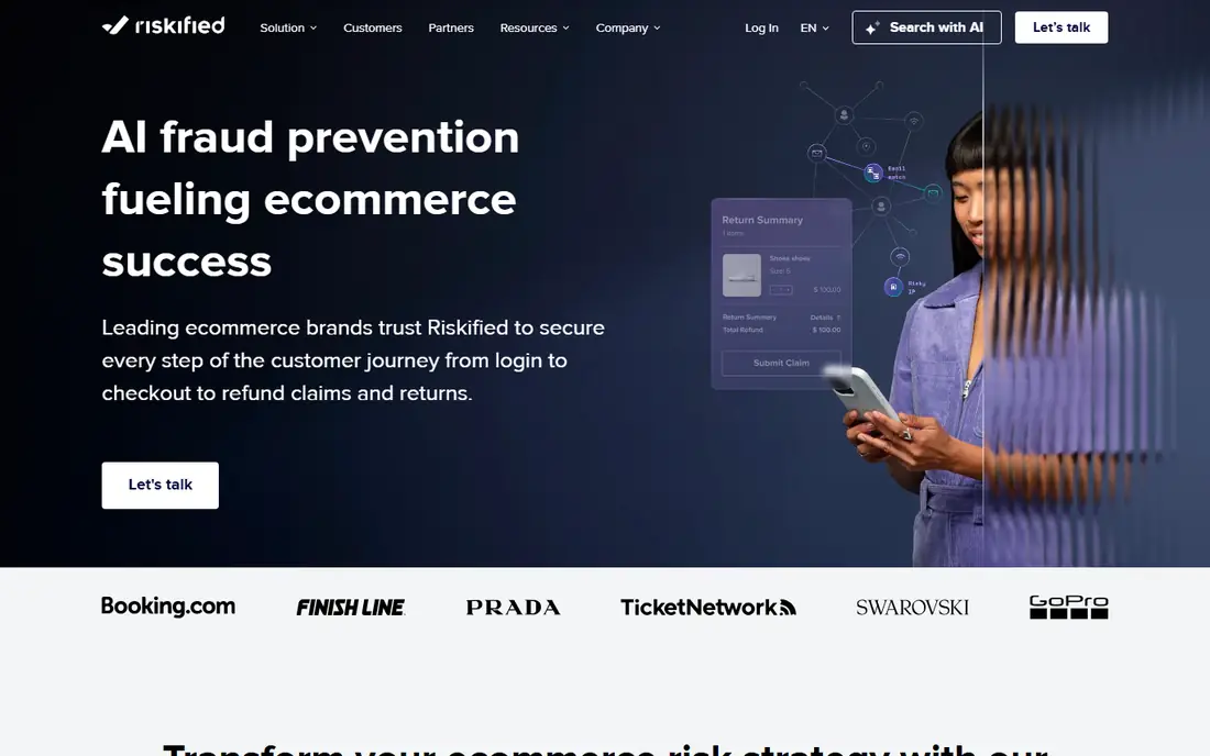 Riskified homepage