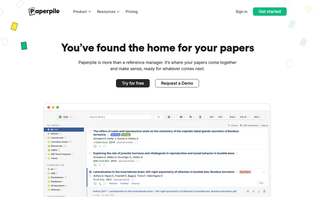 Paperpile homepage
