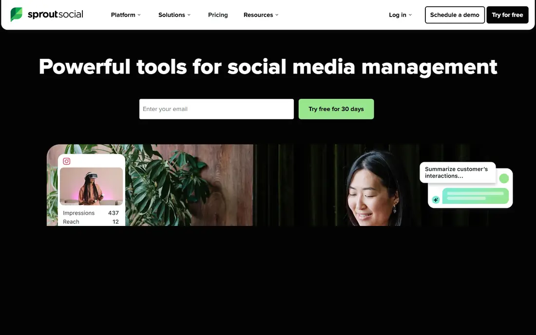 Sprout Social homepage