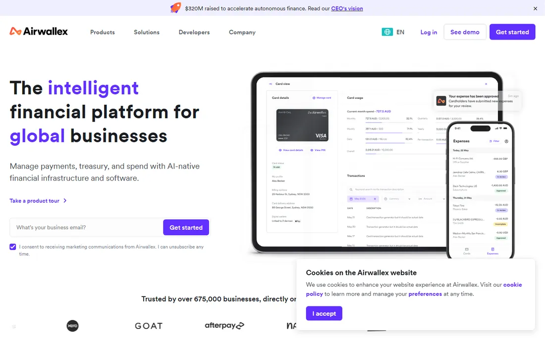 Airwallex homepage