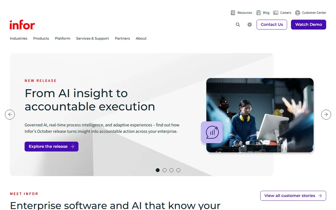 Infor homepage