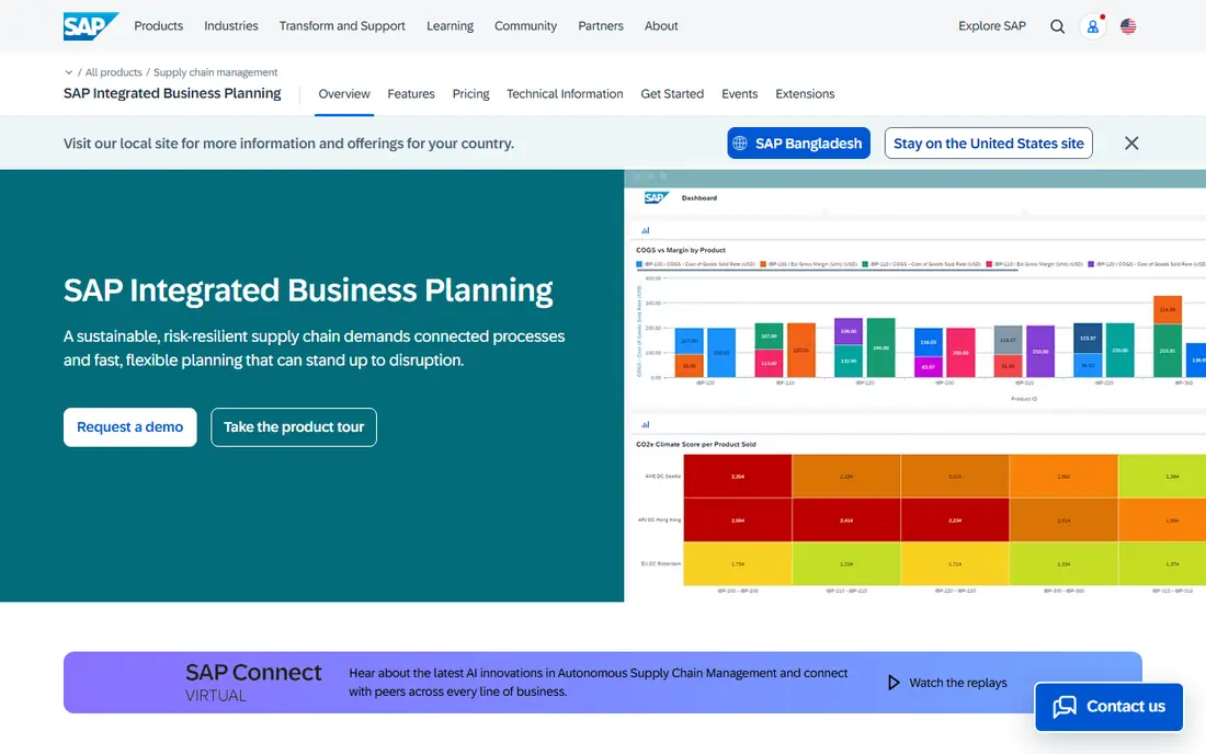 SAP IBP homepage