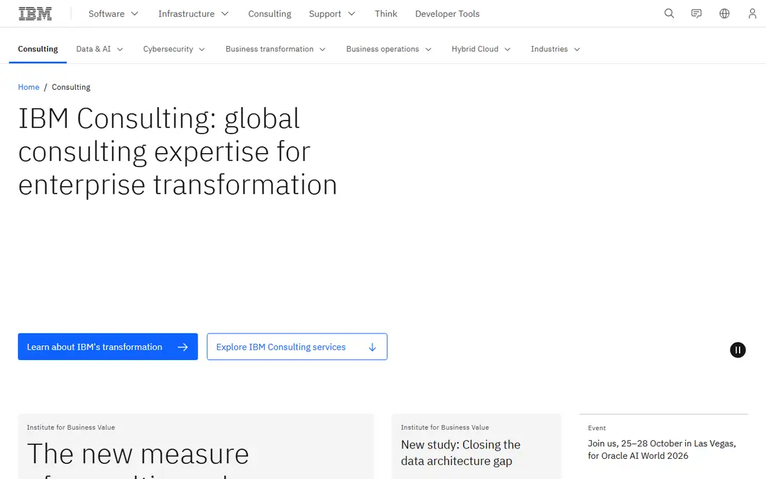 IBM Consulting homepage