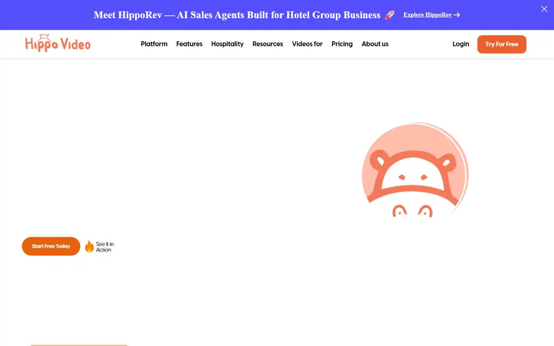 Hippo Video homepage