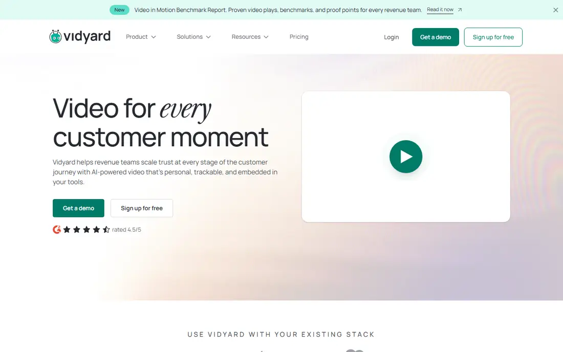 Vidyard homepage