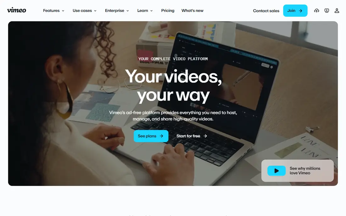 Vimeo homepage