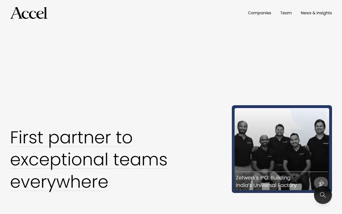 Accel homepage