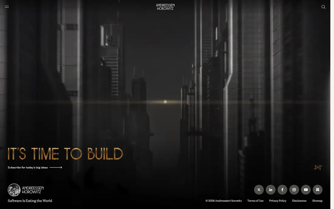 Andreessen Horowitz homepage