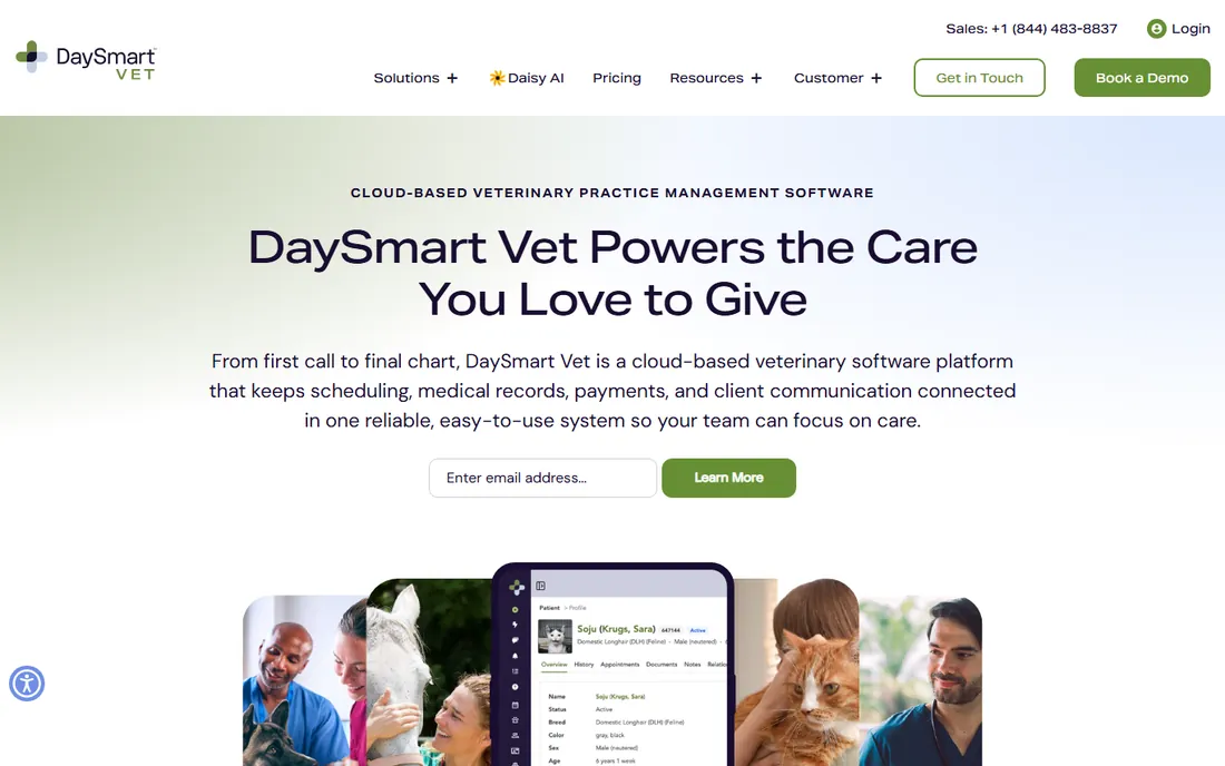DaySmart Vet homepage