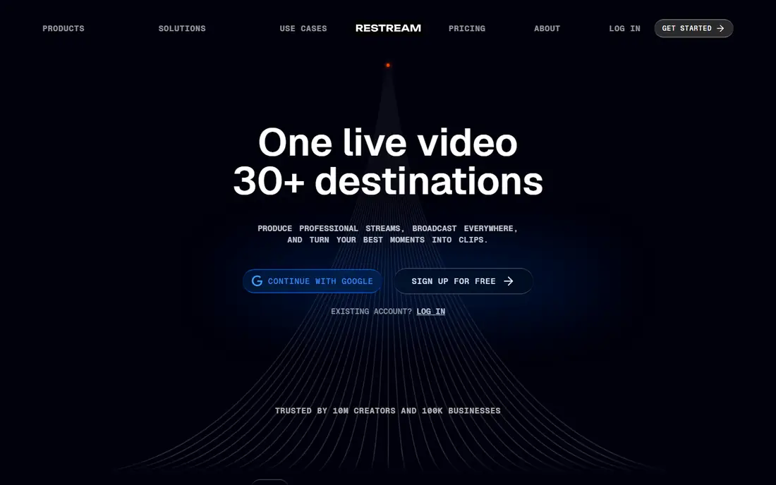Restream homepage