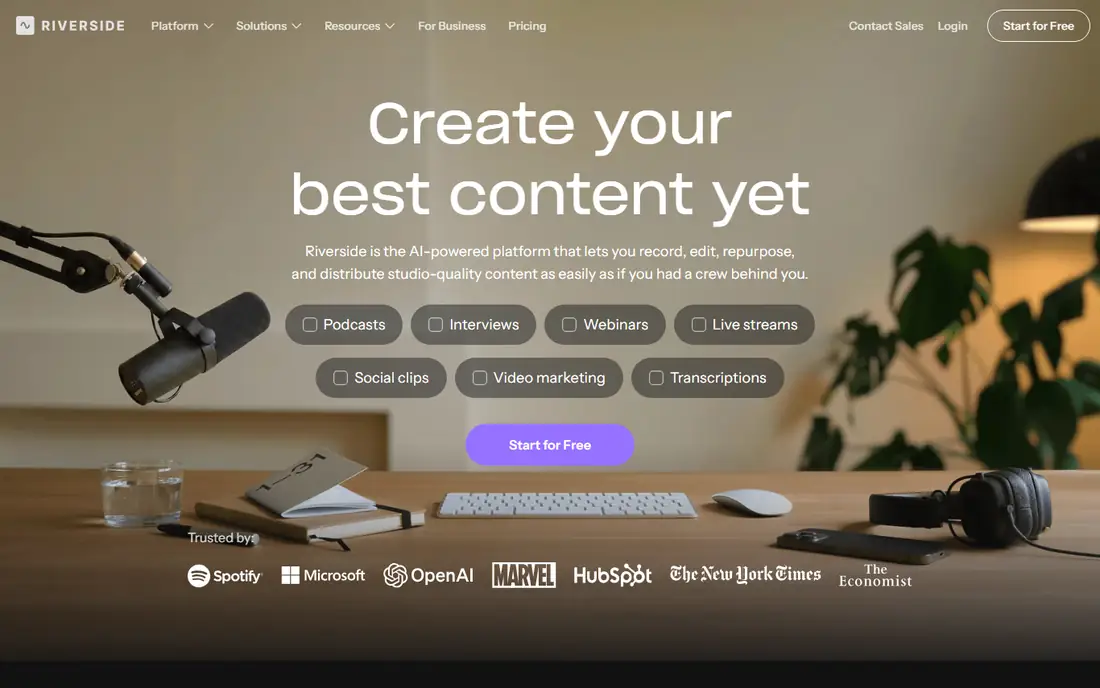 Riverside homepage