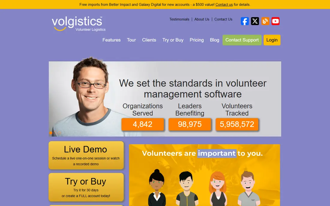 Volgistics homepage