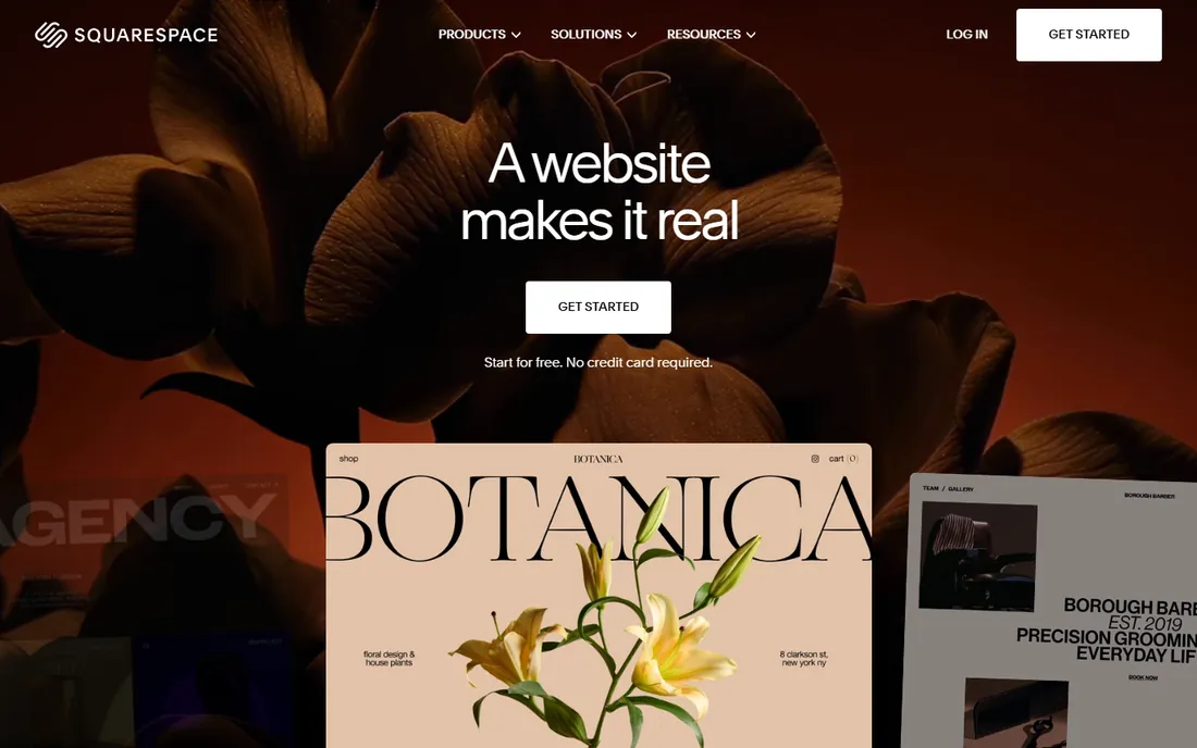 Squarespace homepage