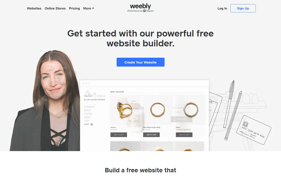 Weebly homepage