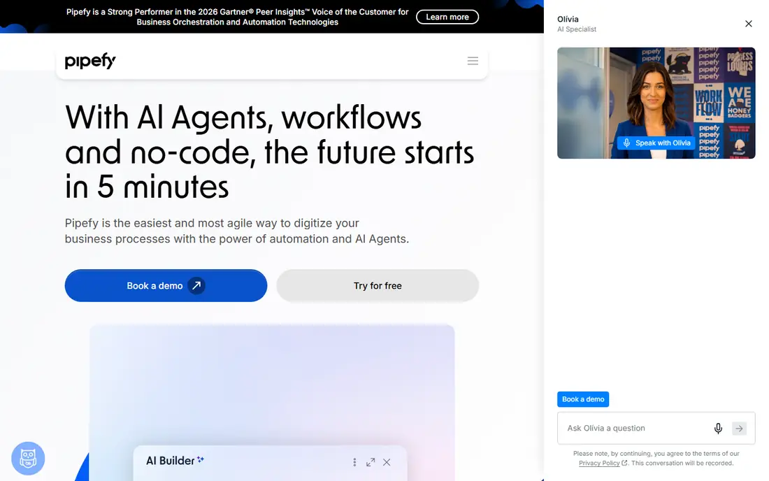 Pipefy homepage