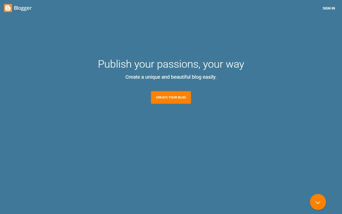 Blogger homepage