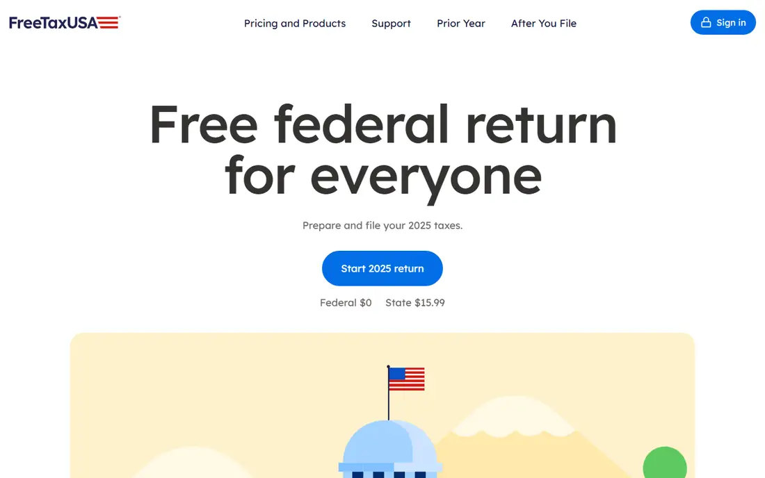 FreeTaxUSA homepage