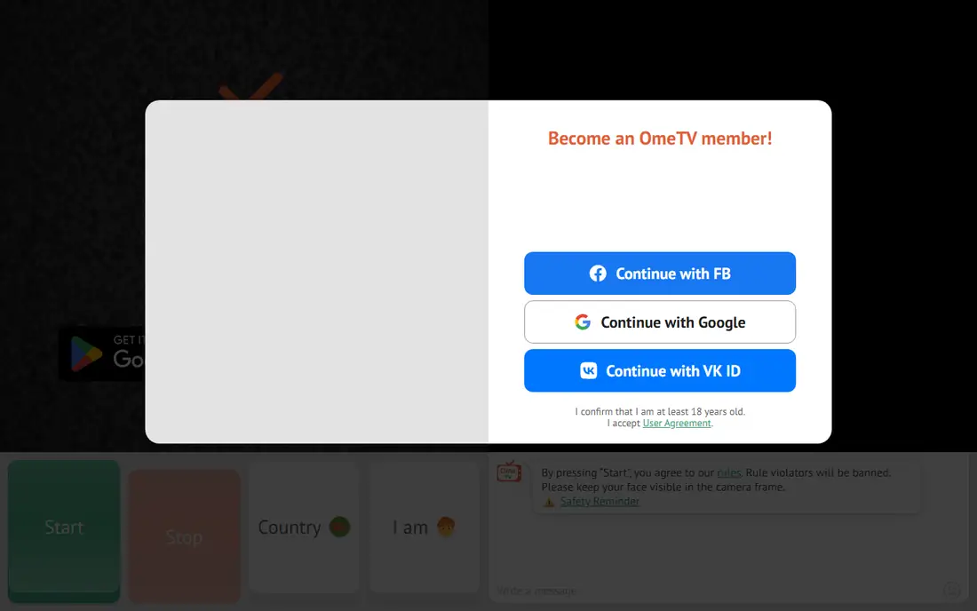 OmeTV homepage