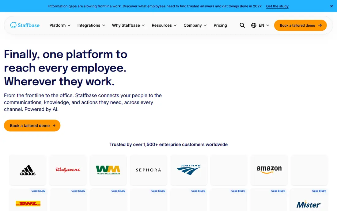 Staffbase homepage