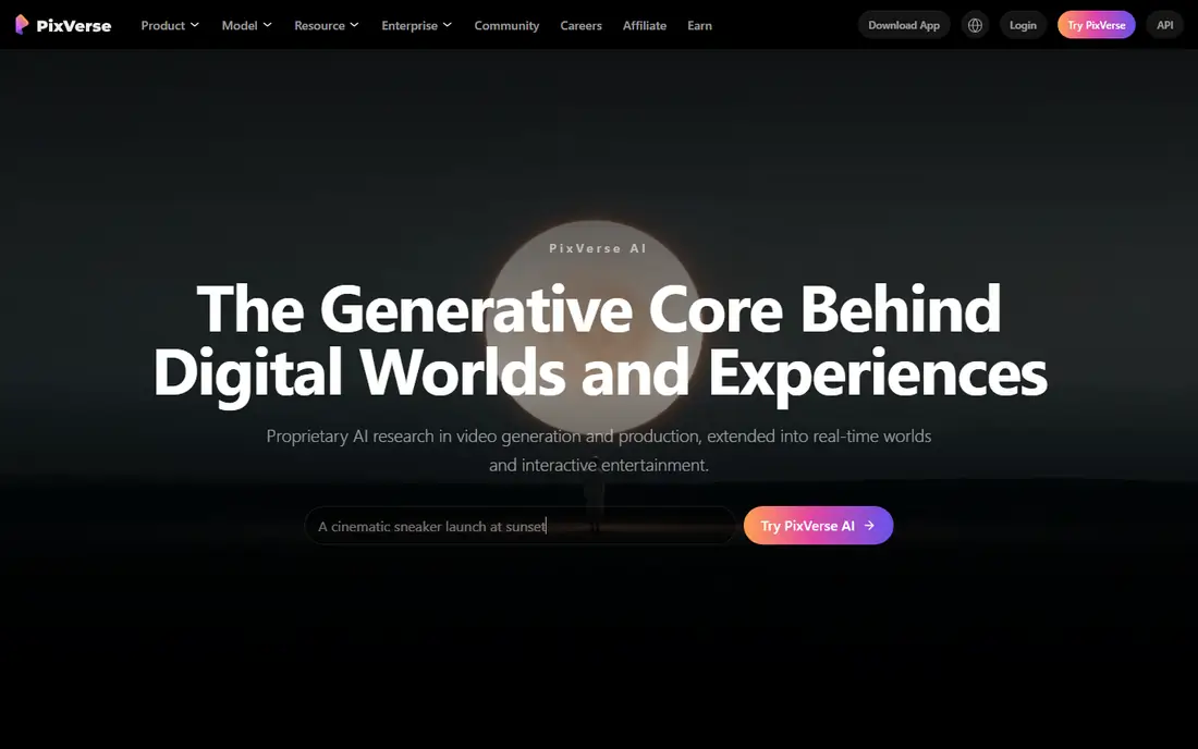 PixVerse homepage