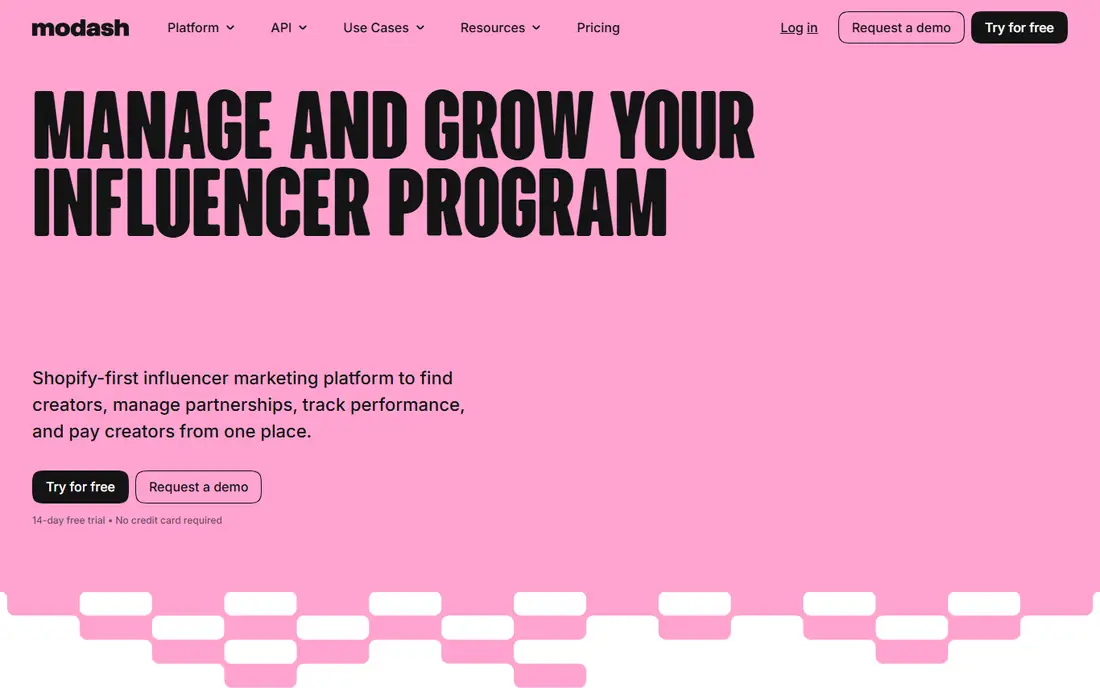 Modash homepage