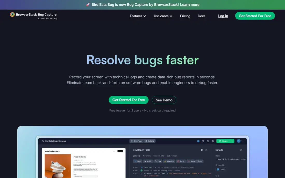 Bird Eats Bug homepage