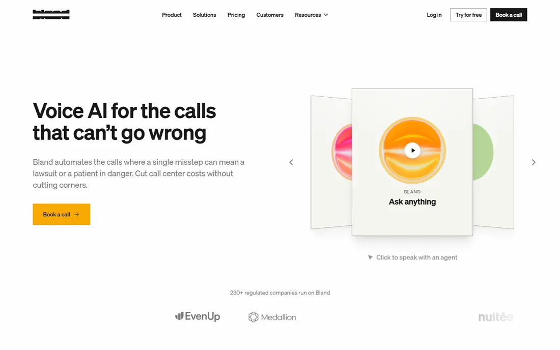 Bland AI homepage