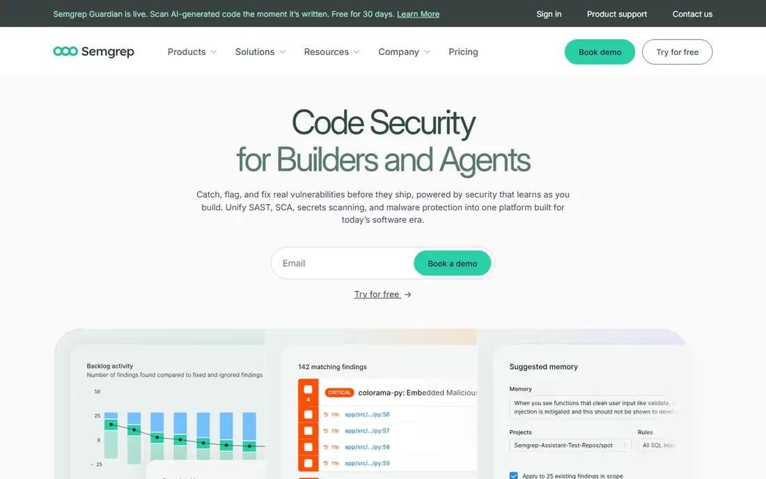 Semgrep homepage