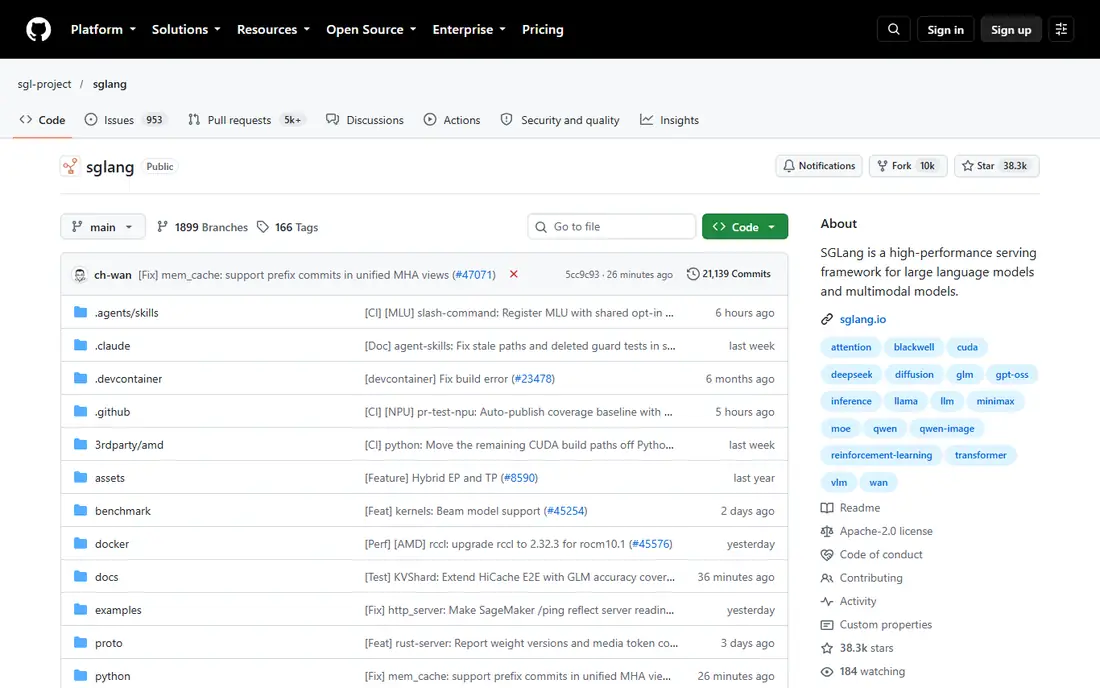 SGLang homepage