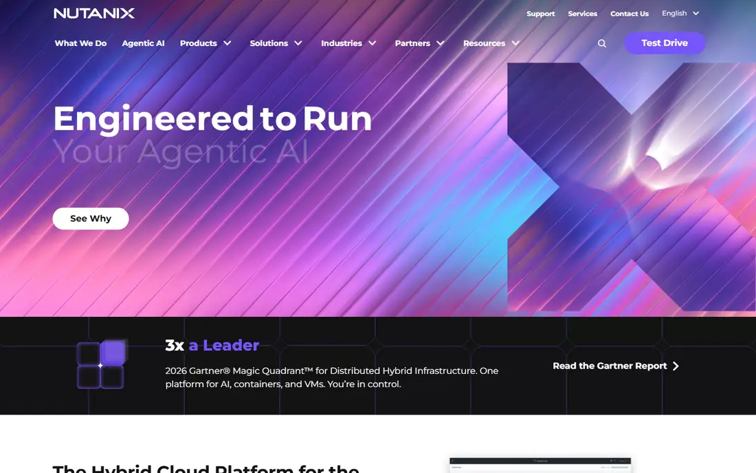 Nutanix AHV homepage