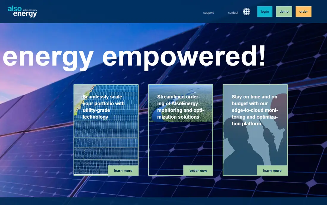 AlsoEnergy PowerTrack homepage