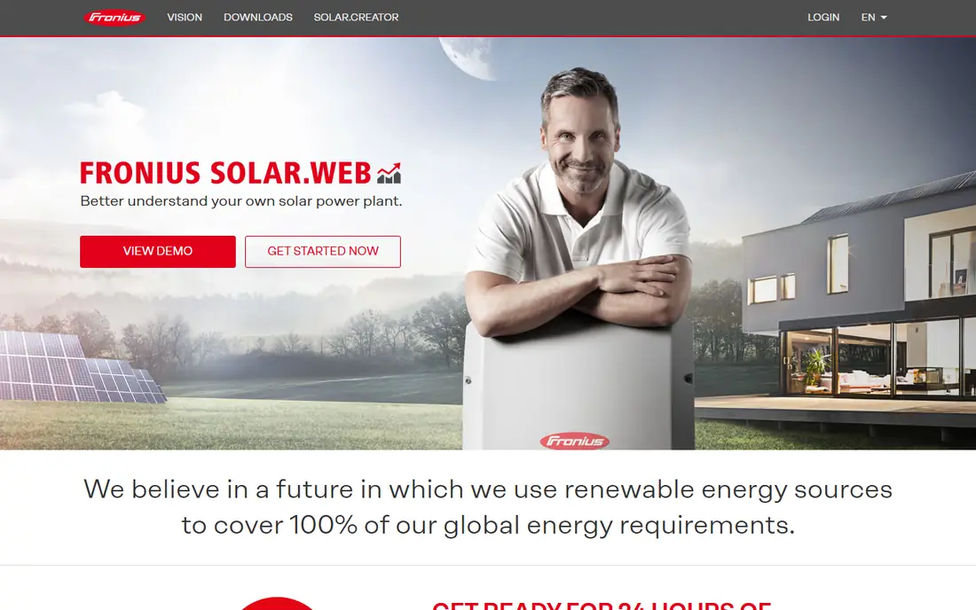 Fronius Solar.web homepage